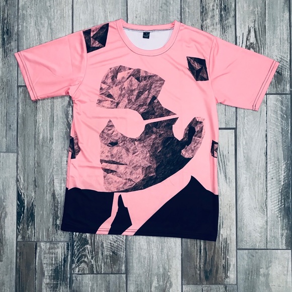 Other - Pink 3D Print Graphic Tee Polyester Shirt